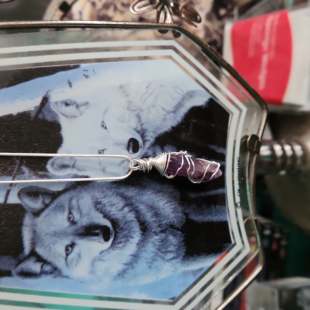 Crystal pendants on sterling  silver  chain